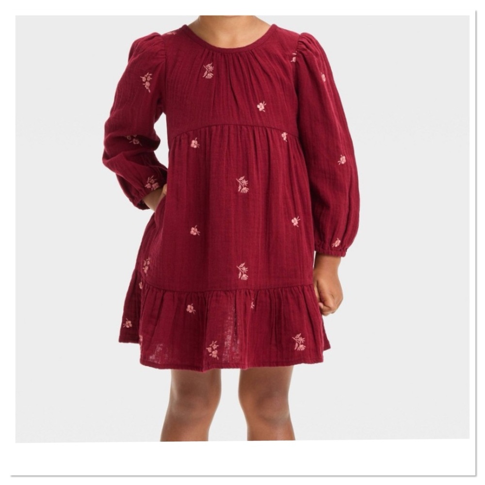 Toddler Girl Floral Burgundy Floral Dress Cat & Jack